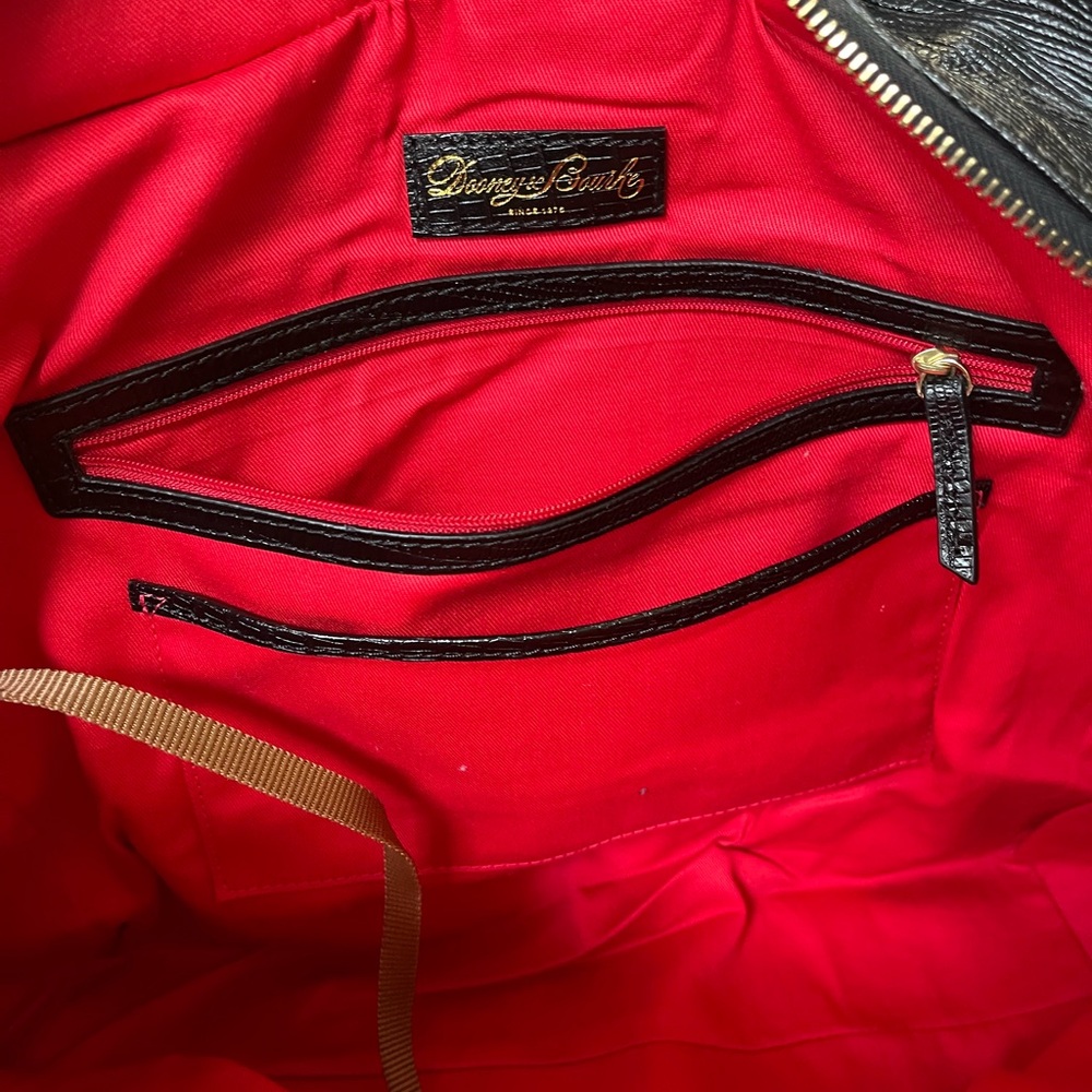 Dooney & Bourke Black Large Crocodile Pattern Bag “Fanny” - Picture 8 of 15